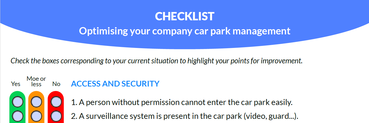 Checklist : Optimising your company car park